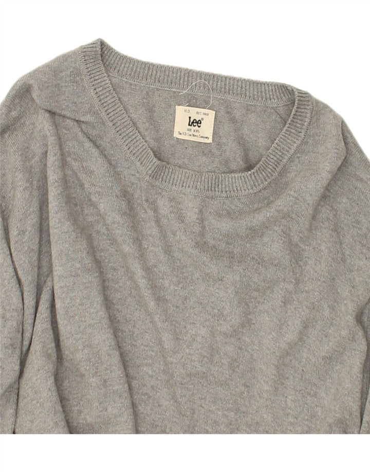 LEE Mens Crew Neck Jumper Sweater 2XL Grey Cotton | Vintage Lee | Thrift | Second-Hand Lee | Used Clothing | Messina Hembry 