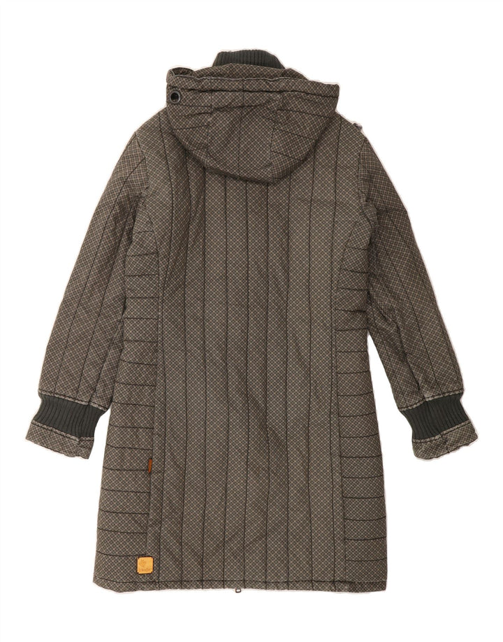 KHUJO Womens Hooded Padded Coat UK 16 Large Brown Check Vintage KHUJO and Second-Hand KHUJO from Messina Hembry 
