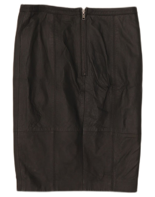 MINT VELVET Womens Leather Pencil Skirt UK 8 Small W28 Black