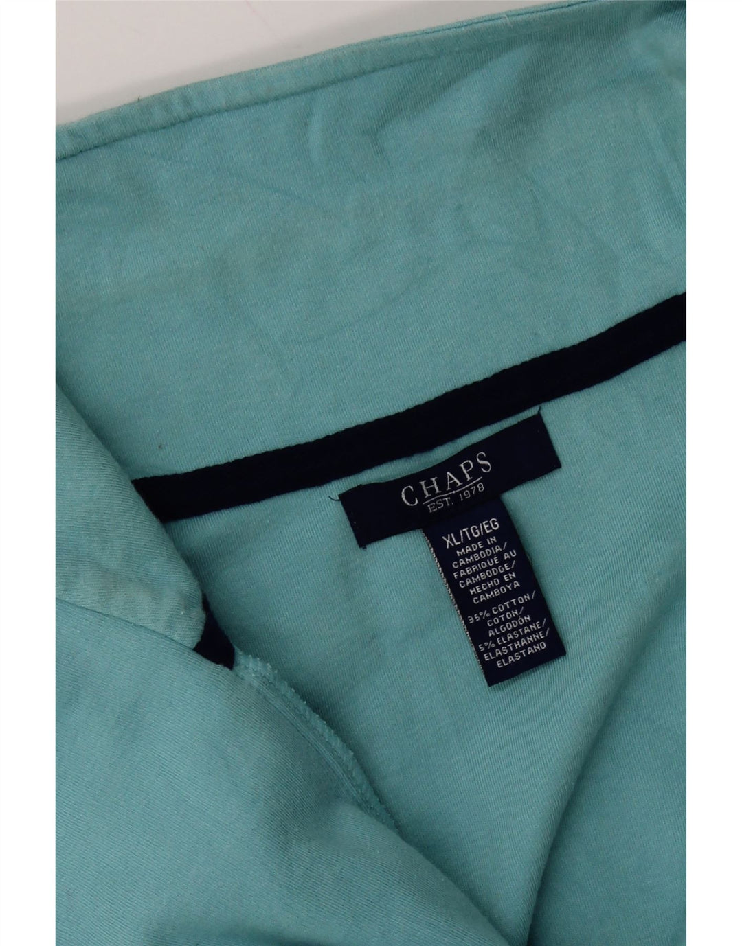 CHAPS Womens Zip Neck Pullover Tracksuit Top UK 18 XL Blue Cotton