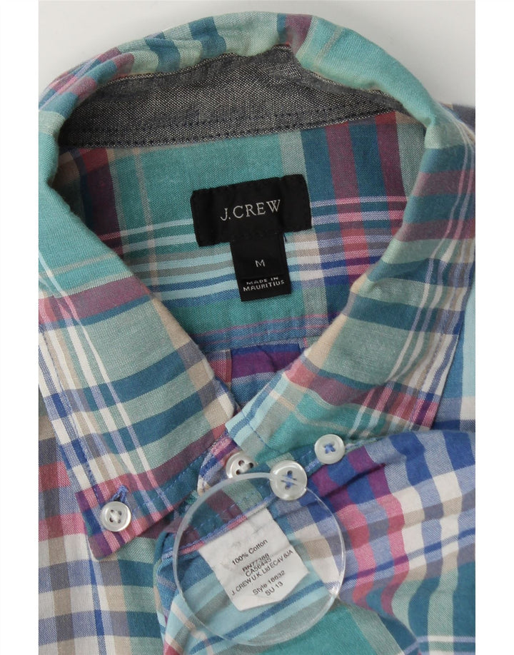 Camicia a maniche corte da uomo J. Crew in cotone scozzese blu medio