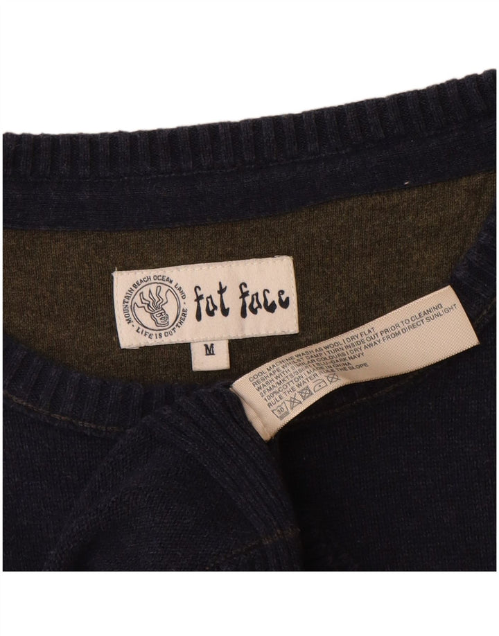 Fat Face Mens Boat Neck Jumper Sweater Medium Navy Blue Cotton