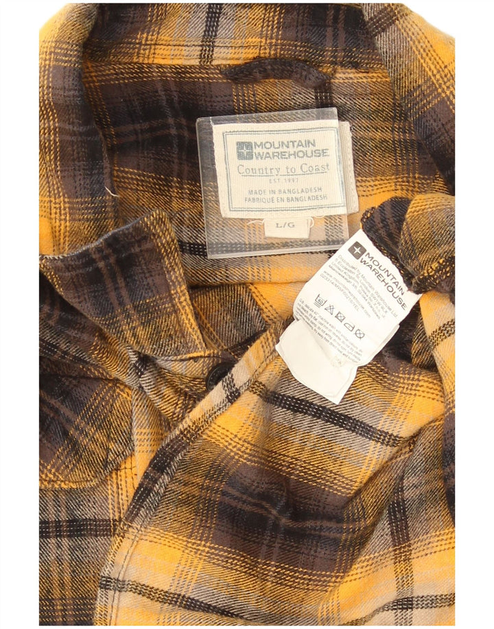 Mountain Warehouse Chemise en flanelle pour homme en coton à carreaux jaunes