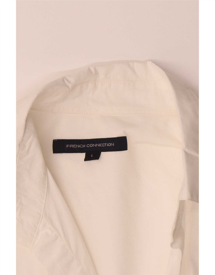 French Connection Chemise pull à manches 3/4 pour femme UK 16 Large Blanc