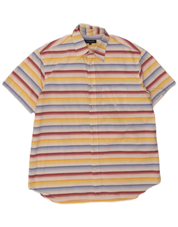 Marina Yachting Mens Short Sleeve Shirt Size 43 Large Multicoloured Striped