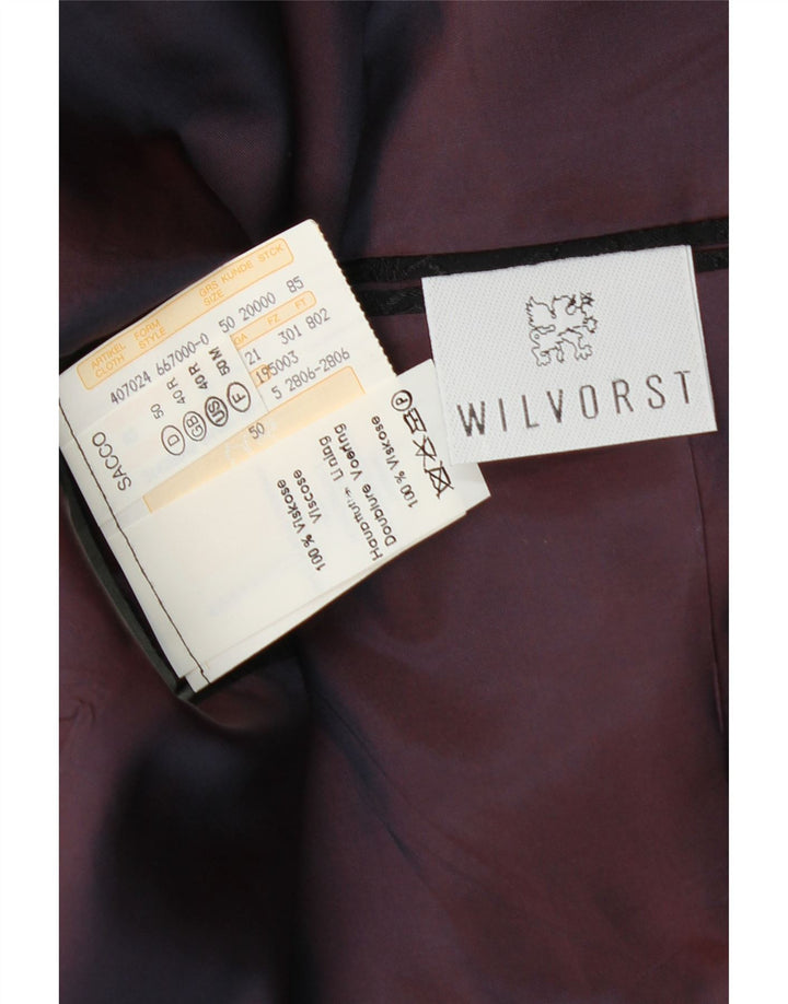 Wilvorst Herren-Blazer mit 2 Knöpfen, Gr. 40, groß, schwarze Paisley-Viskose