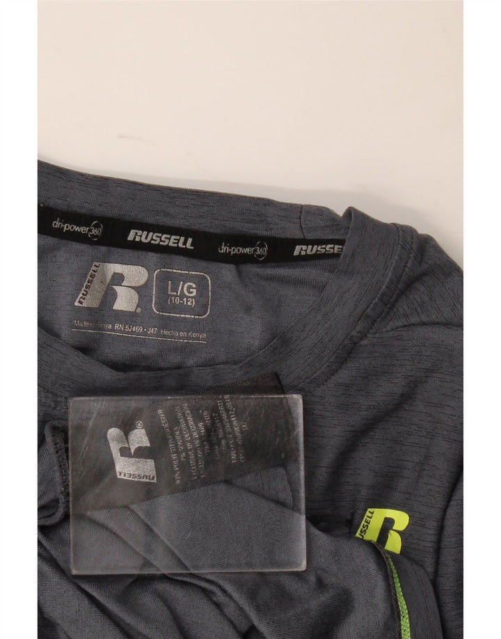 Russell Athletic Boys Dri-Power Top Long Sleeve 10-11 Years Large Grey