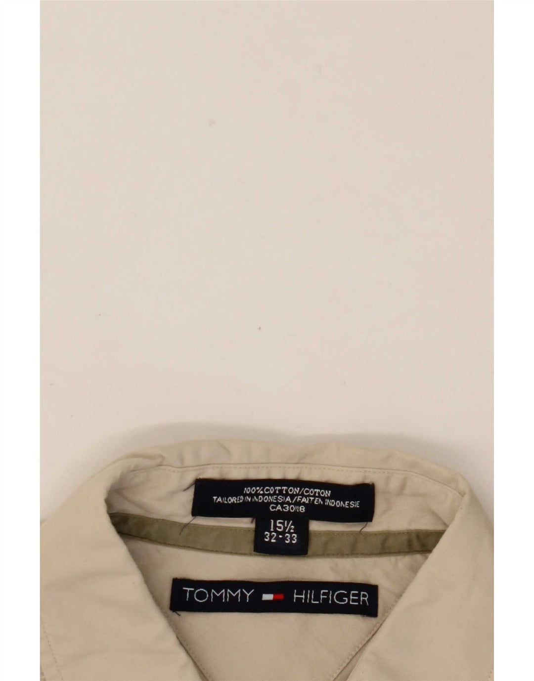 Мужская рубашка Tommy Hilfiger, размер 15, 1/2, средний, бежевый, хлопок