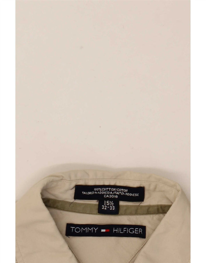 Мужская рубашка Tommy Hilfiger, размер 15, 1/2, средний, бежевый, хлопок