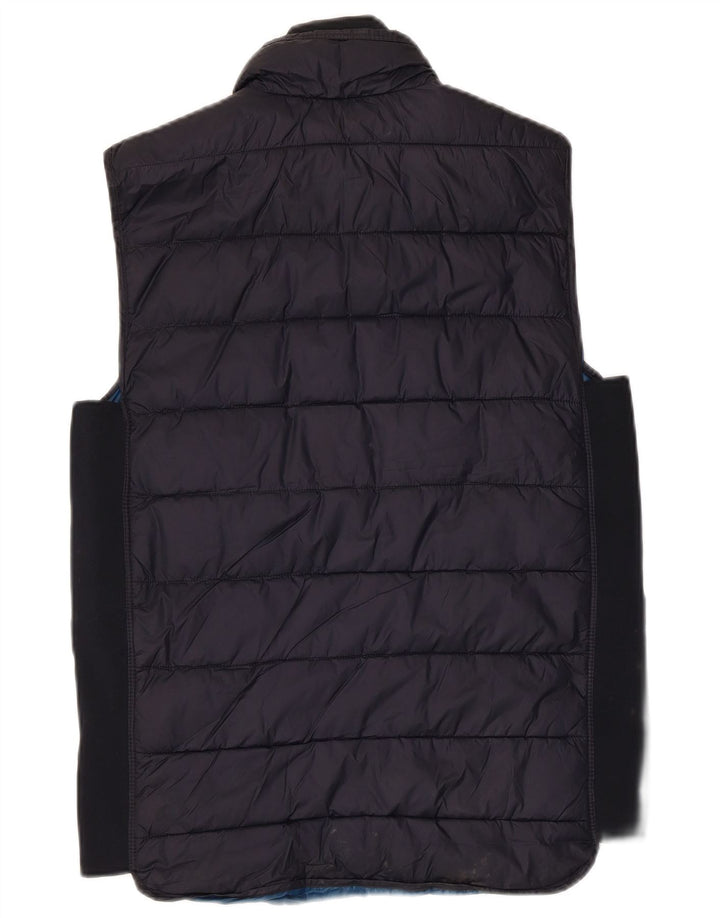Zara Mens Padded Gilet UK 38 Medium Navy Blue Polyester