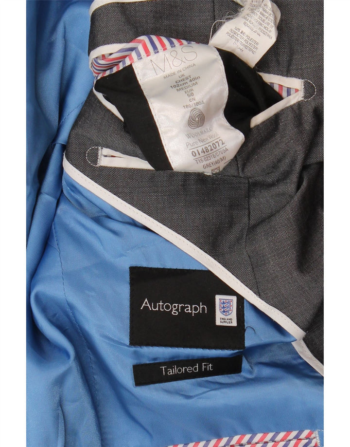 MARKS & SPENCER Herre Autograph 2-knaps blazerjakke UK 40 Mellemgrå