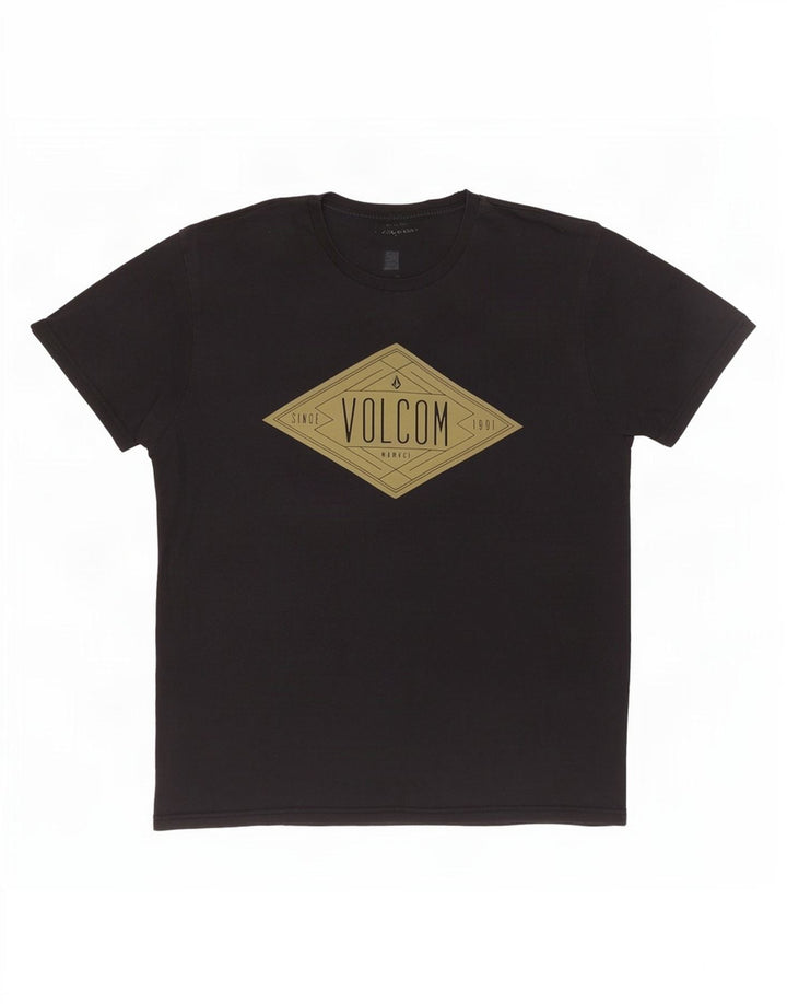 Volcom Herre Grafisk T-Shirt Top Stor Sort Bomuld