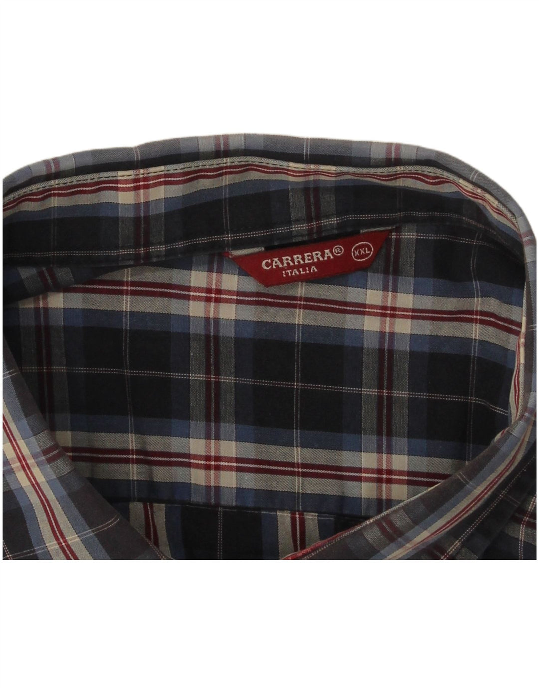 Carrera Mens Shirt 2XL Navy Blue Check