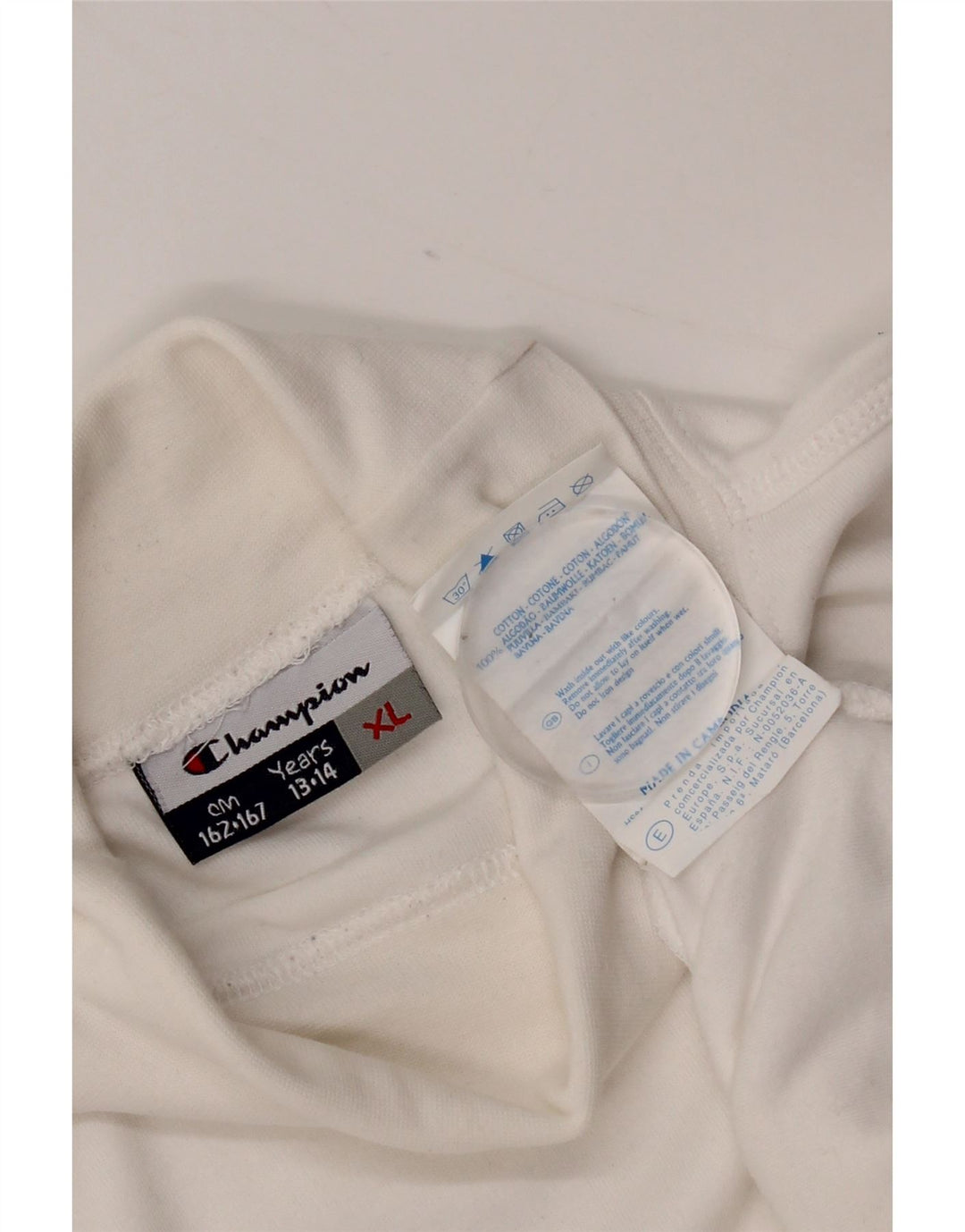 Champion Boys Top Long Sleeve 13-14 Years White Cotton