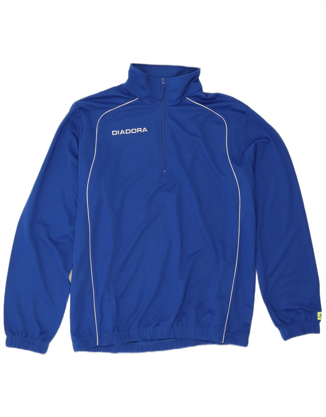 Top Diadora da uomo con zip e collo pullover tuta XL blu poliestere