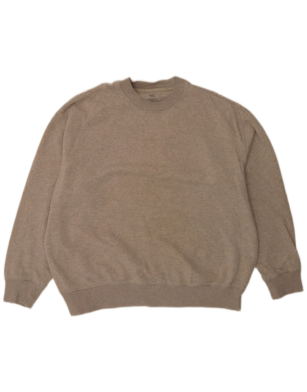 Marks & Spencer Mens Oversized Sweatshirt Jumper XL Grey Flecked Cotton