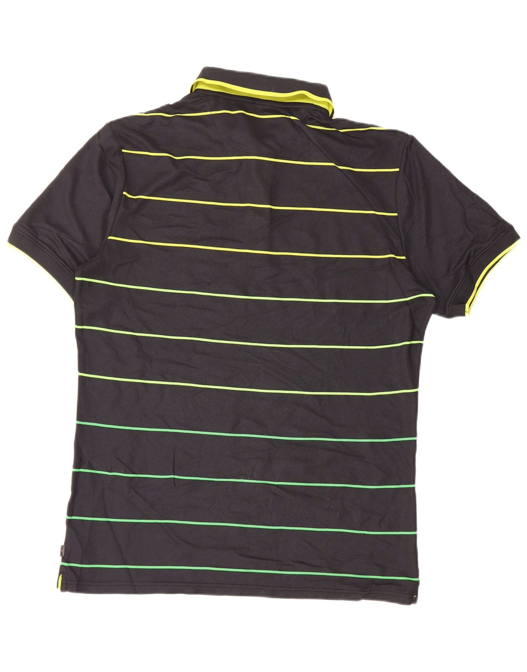 Calvin Klein Mens Golf Polo Shirt Medium Black Striped Polyester