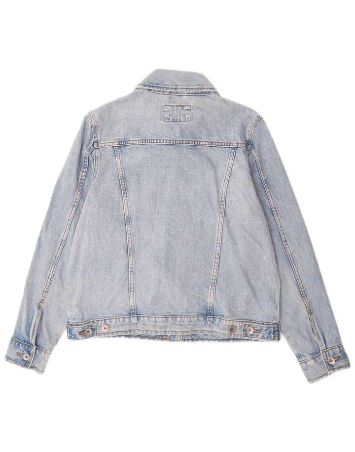 Marks & Spencer Womens Denim Jacket UK 12 Medium Blue Cotton