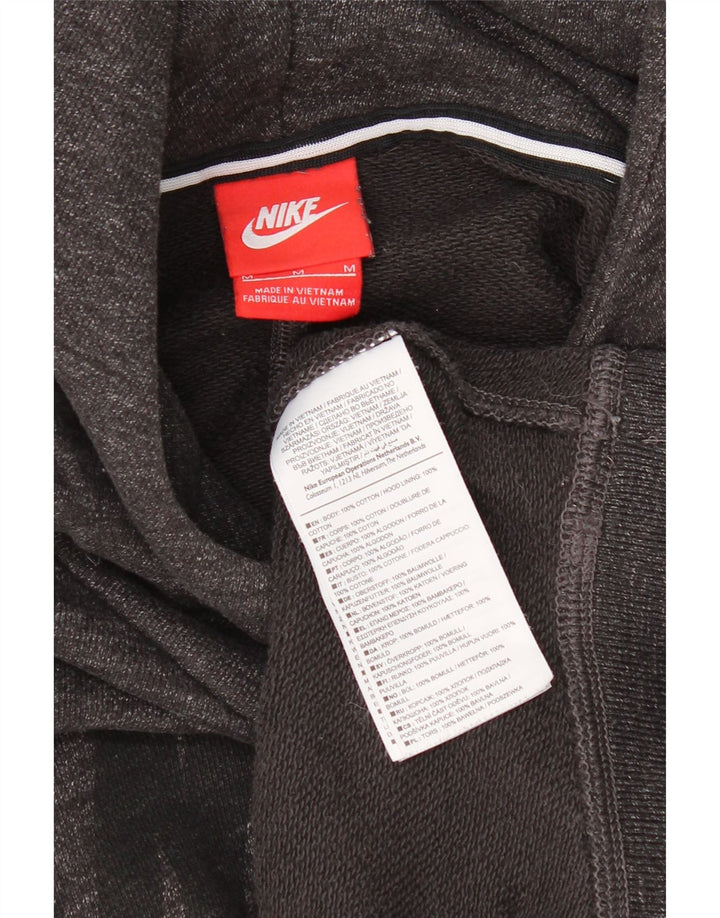 NIKE Womens Oversized Graphic Hoodie Jumper UK 14 Medium Grey Cotton Vintage Nike and Second-Hand Nike from Messina Hembry 