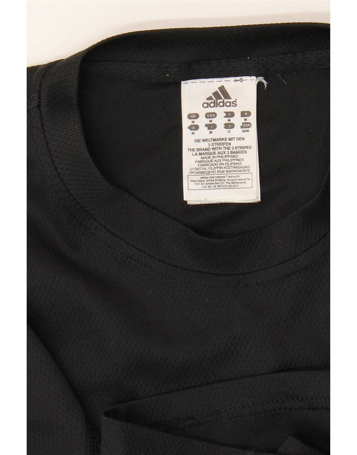 ADIDAS Mens Climalite T-Shirt Top Medium Black Polyester