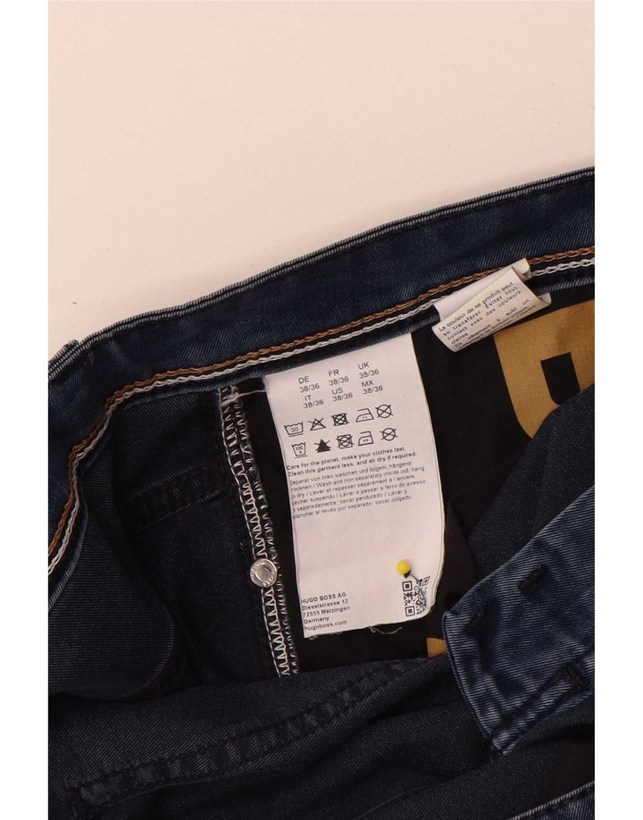 Hugo Boss Mens Slim Jeans W38 L36 Navy Blue Cotton