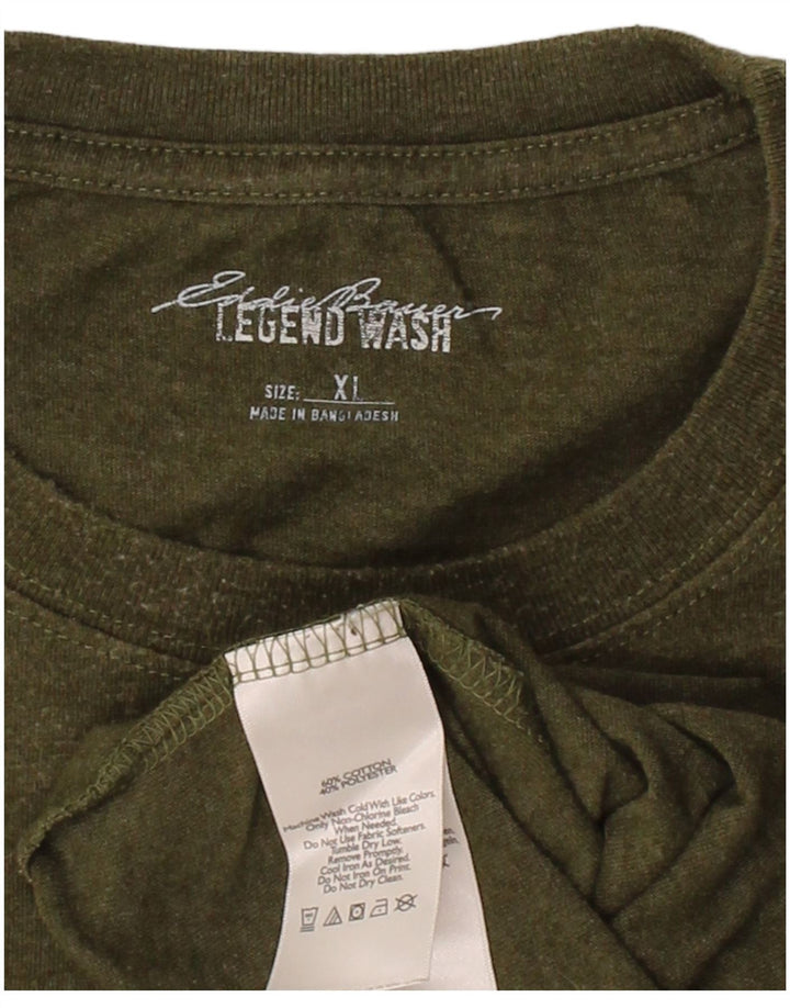 EDDIE BAUER Mens T-Shirt Top XL Khaki Cotton