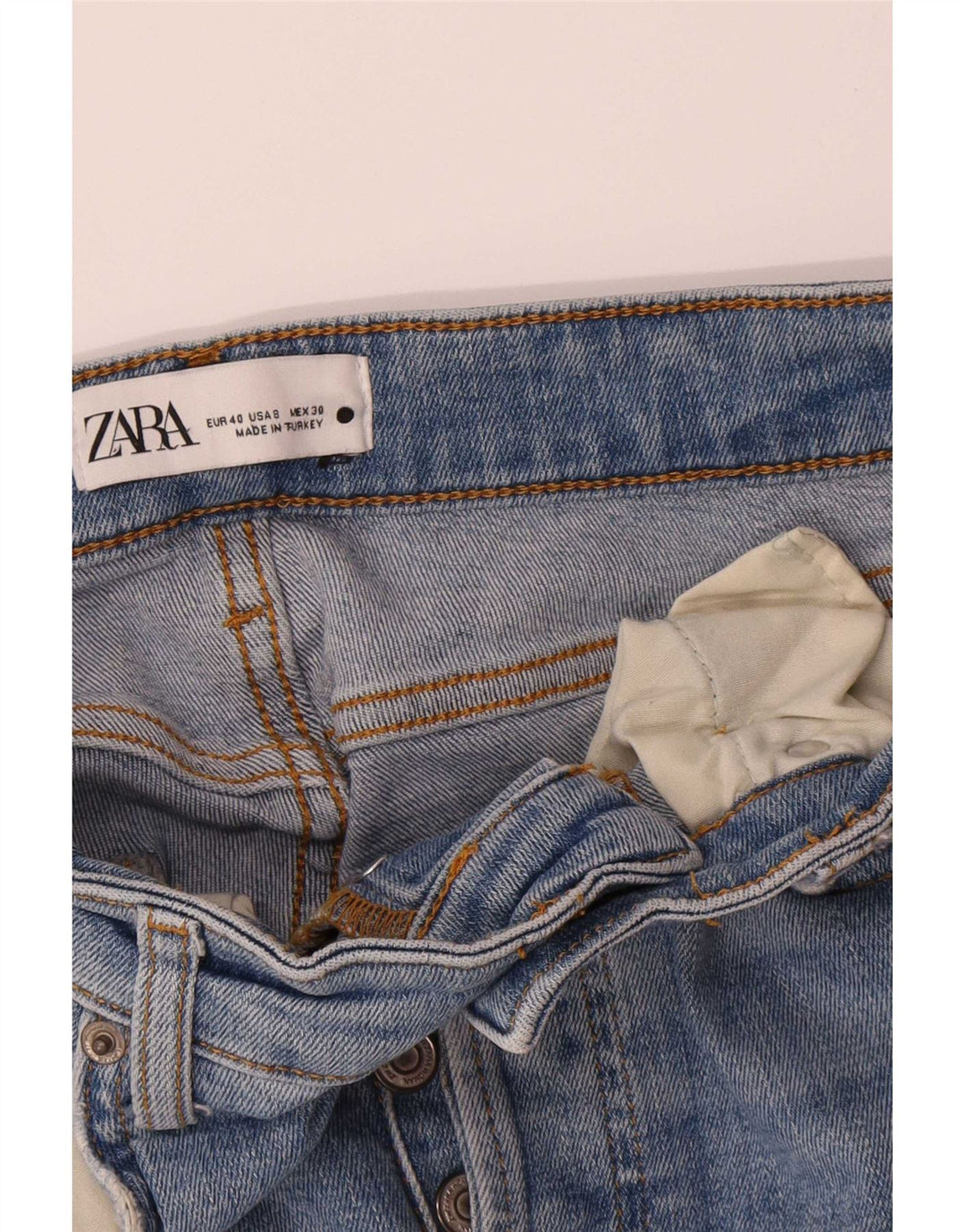Zara Damen Straight Jeans EU 40 Medium W30 L26 Blau