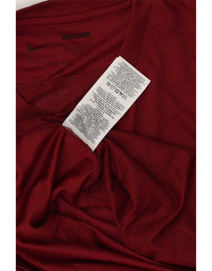 Nike Mens Dri Fit Slim T-Shirt Top Large Burgundy Polyester