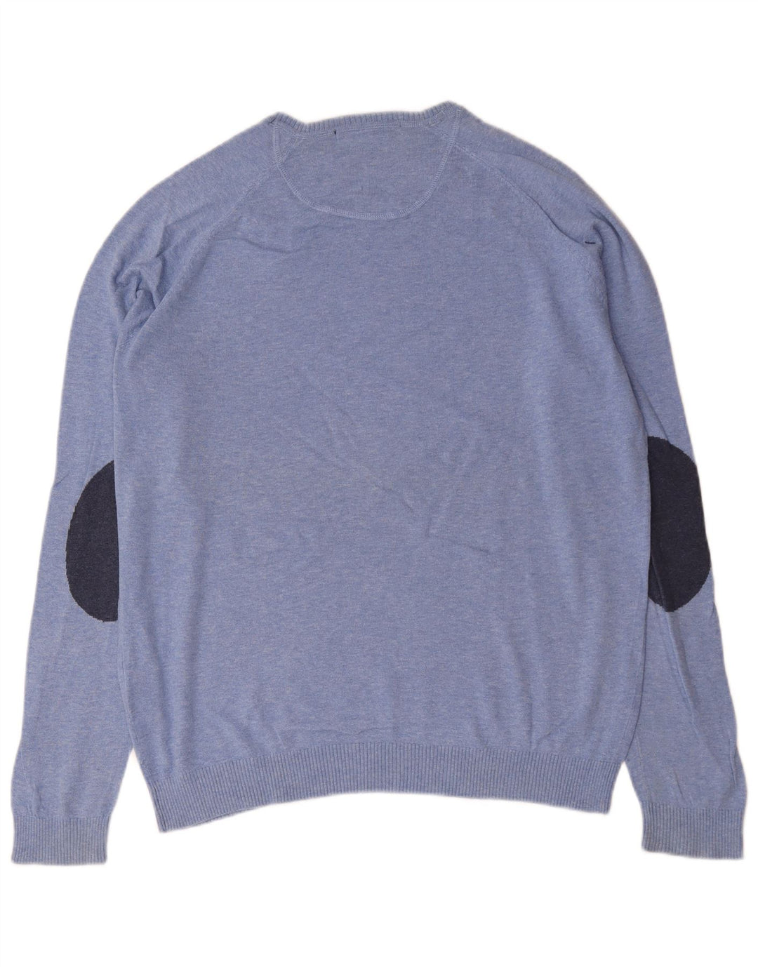 Zara Mens Crew Neck Jumper Sweater XL Blue Cotton