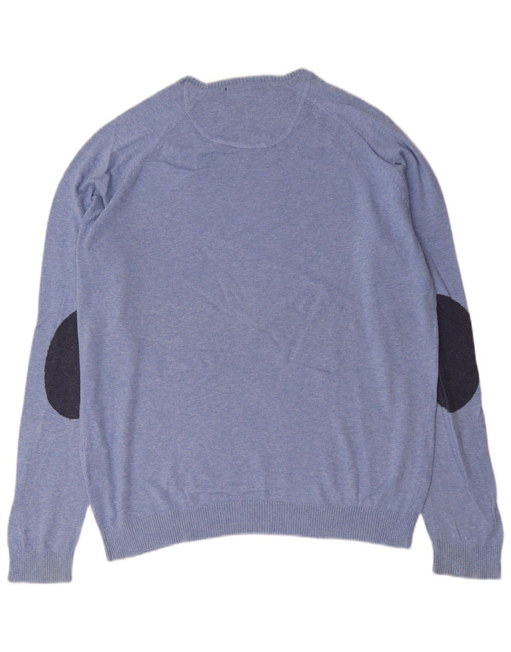 Zara Mens Crew Neck Jumper Sweater XL Blue Cotton