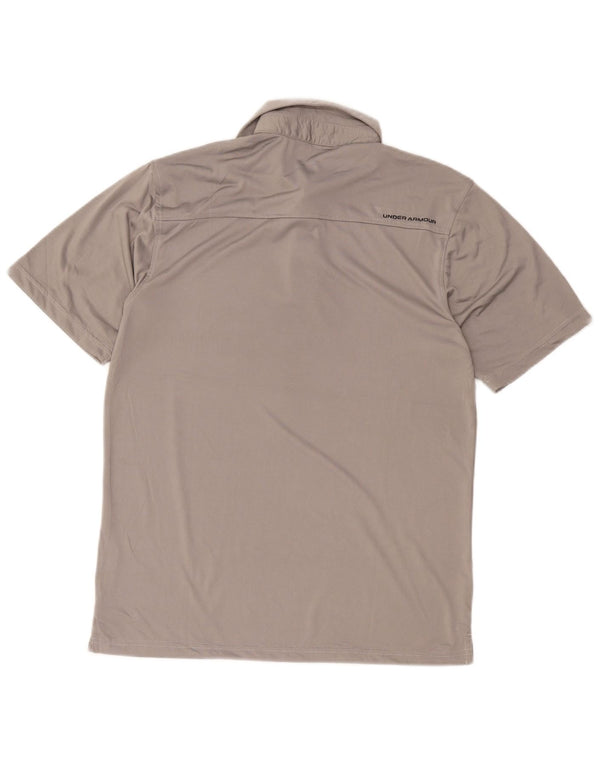 Under Armour Mens Heat Gear Polo Shirt Medium Grey Polyester