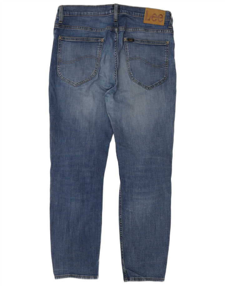 LEE Womens Rider Cropped Jeans W33 L28 Blue Cotton