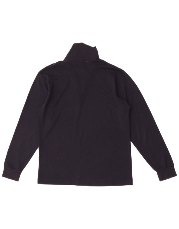 Fila Mens Zip Neck Top Manga Longa IT 46 Pequeno Algodão Azul Marinho