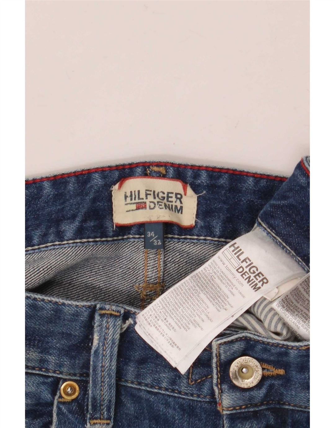 Tommy Hilfiger Mens Distressed Slim Jeans W34 L32 Blue Cotton