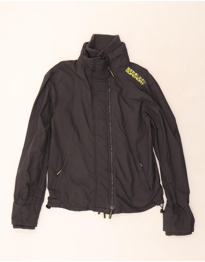 Superdry Mens Graphic Rain Jacket UK 42 XL Grey Nylon