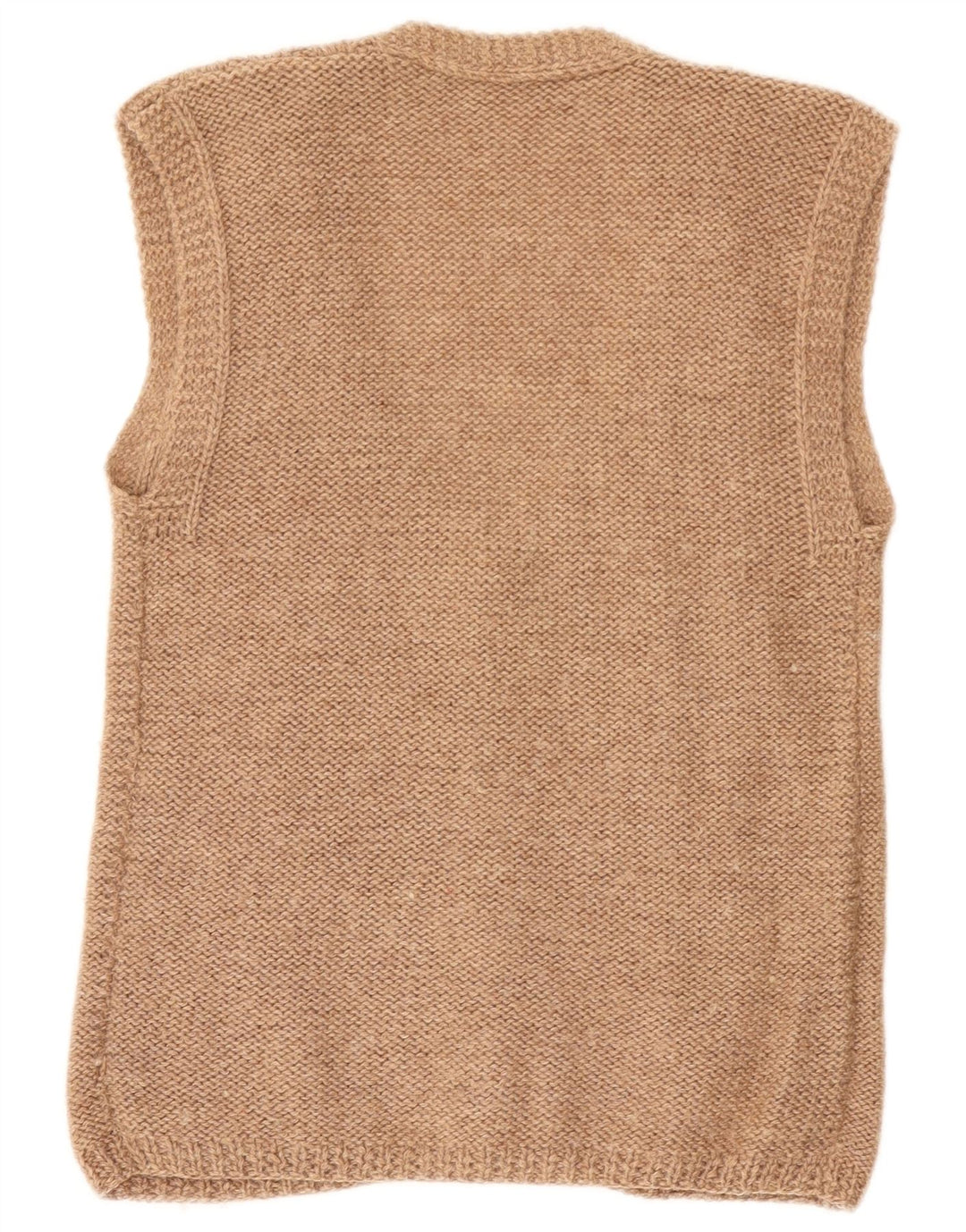 Vintage Mens Sleeveless Cardigan Sweater Small Beige