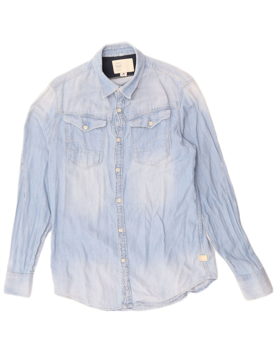 G-STAR Mens Denim Shirt Medium Blue Cotton