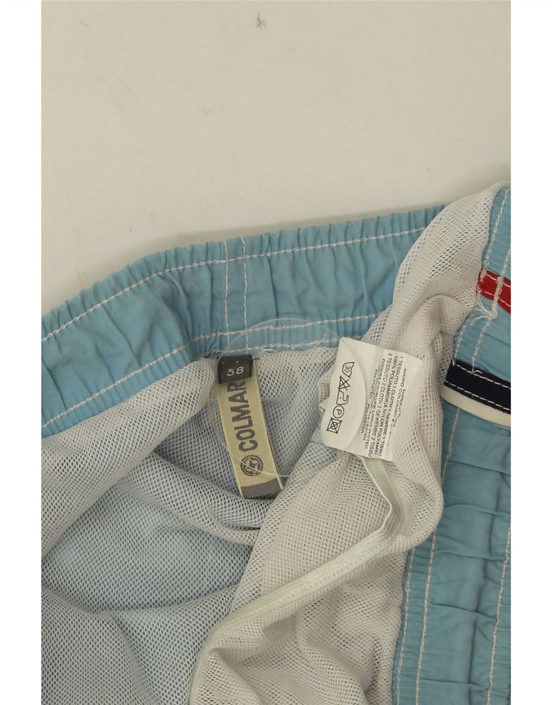 Colmar Mens Swimming Shorts IT 58 XL Blue Striped Polyester