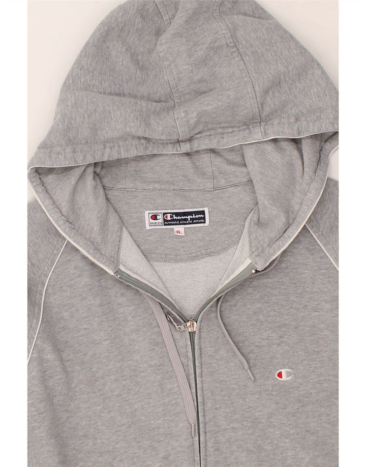 CHAMPION Mens Slim Zip Hoodie Sweater XL Grey Vintage Champion and Second-Hand Champion from Messina Hembry 