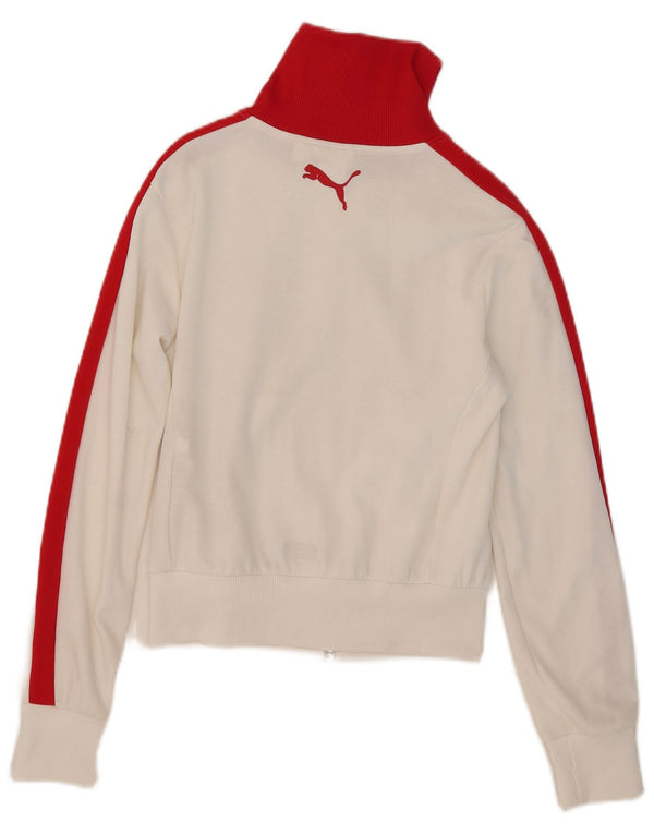 Puma Womens Crop træningsdragt topjakke UK 10 Small White Colourblock