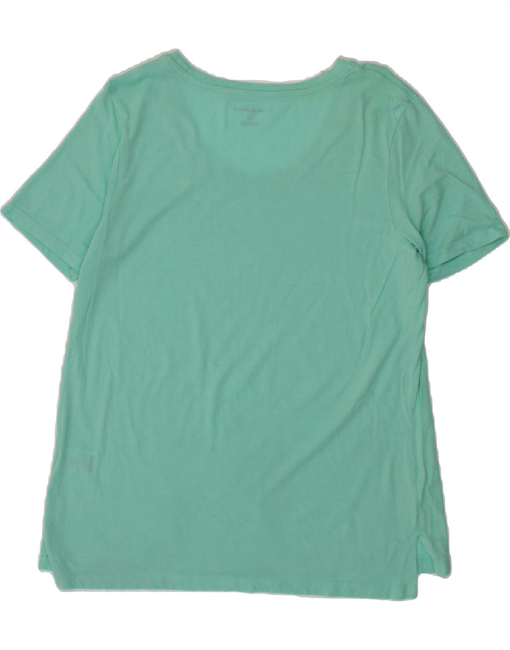 EDDIE BAUER Womens T-Shirt Top UK 14 Medium Turquoise Cotton Vintage Eddie Bauer and Second-Hand Eddie Bauer from Messina Hembry 