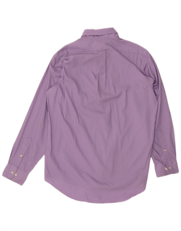 IZOD Mens Shirt Size 16 Large Purple Cotton