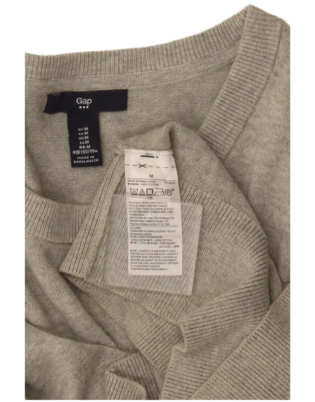 Gap Mens Boat Neck Jumper Sweater Medium Grey Flecked Cotton