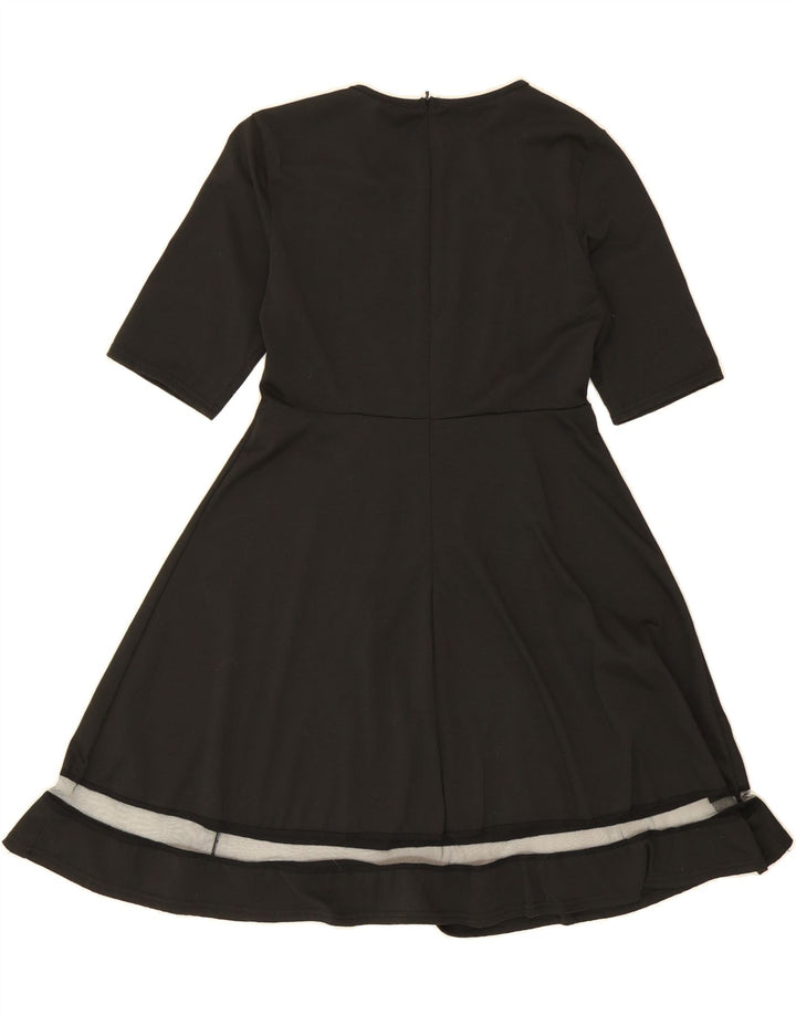 VINTAGE Womens A-Line Dress UK 10 Small Black Polyester Vintage Vintage and Second-Hand Vintage from Messina Hembry 