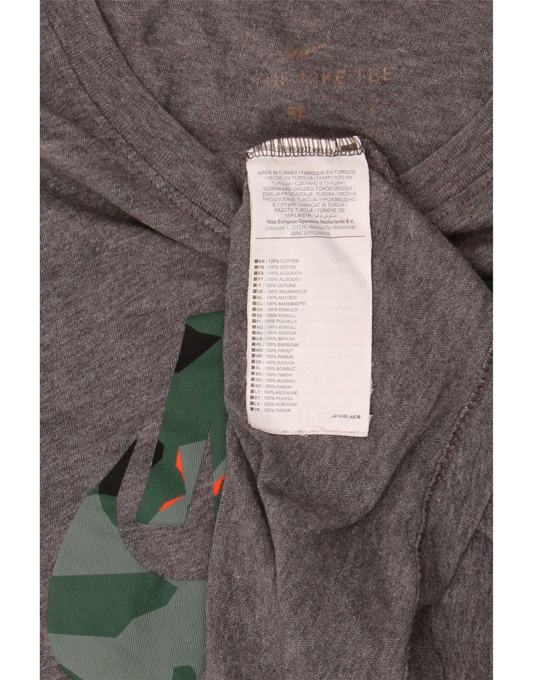 Nike Mens Dri Fit Graphic T-Shirt Top Small Grey Cotton