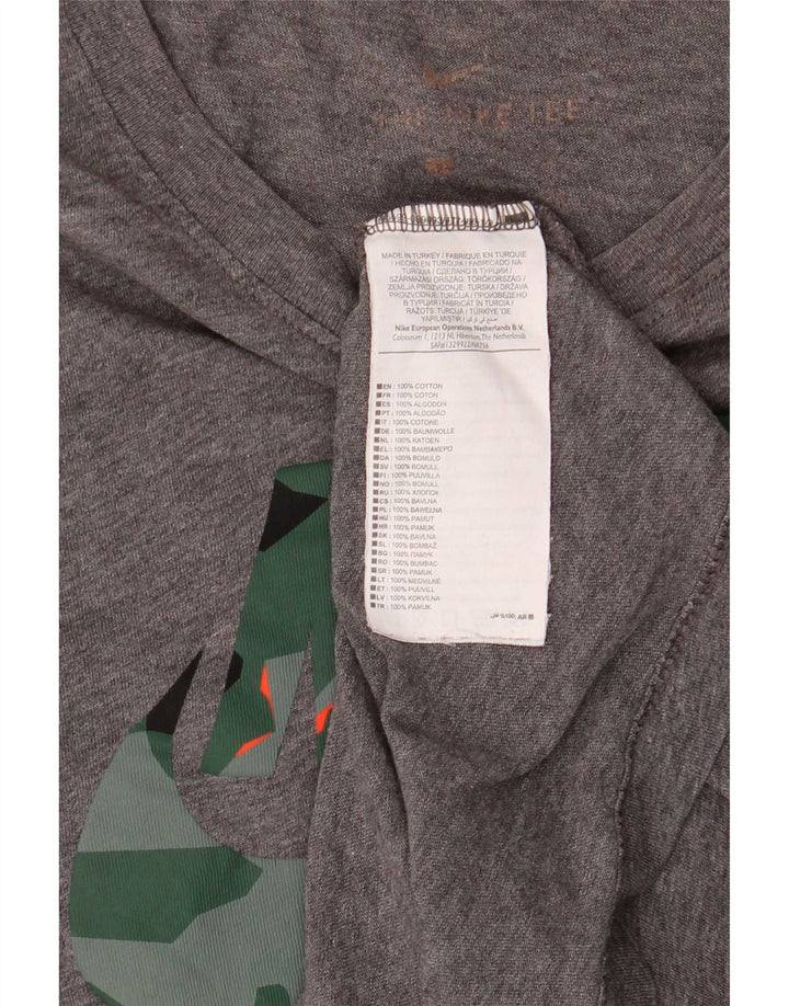 Nike Mens Dri Fit Graphic T-Shirt Top Small Grey Cotton