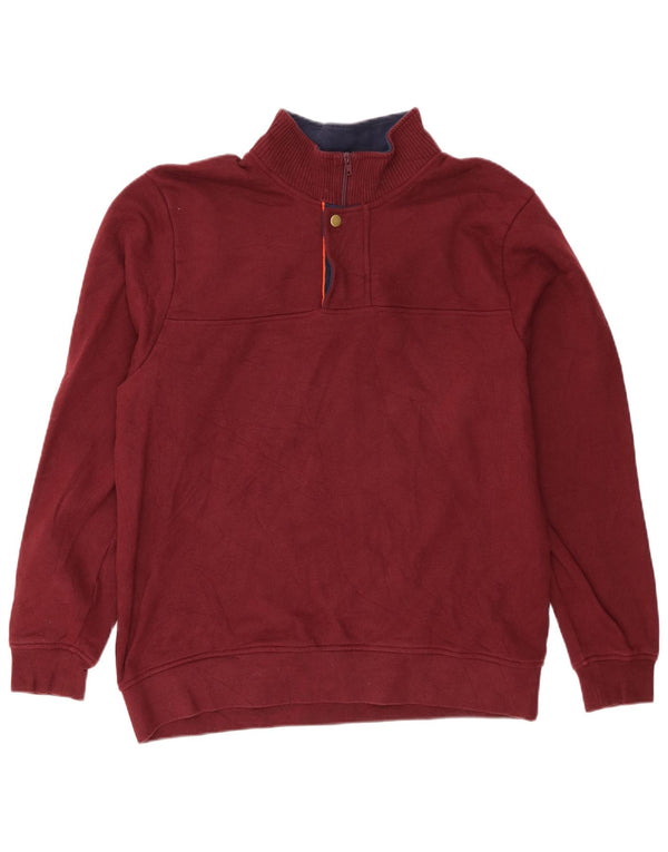 Orvis Mens Zip Neck Regular Fit Sweatshirt Jumper Large Burgundy Cotton