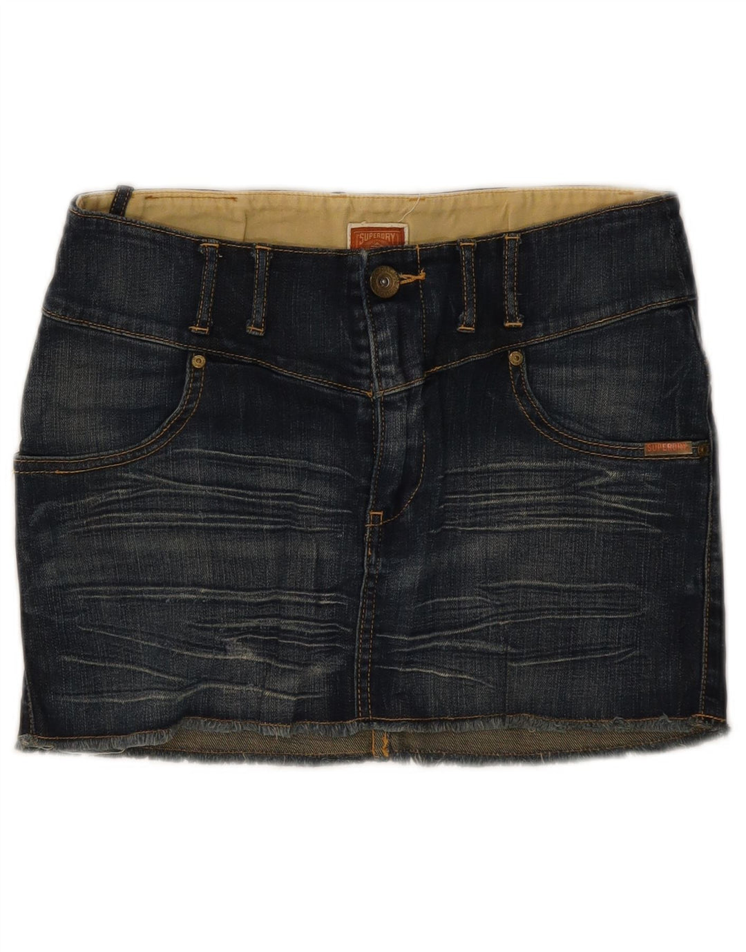 SUPERDRY Dame Mini Denim Nederdel W30 Medium Blue Bomuld