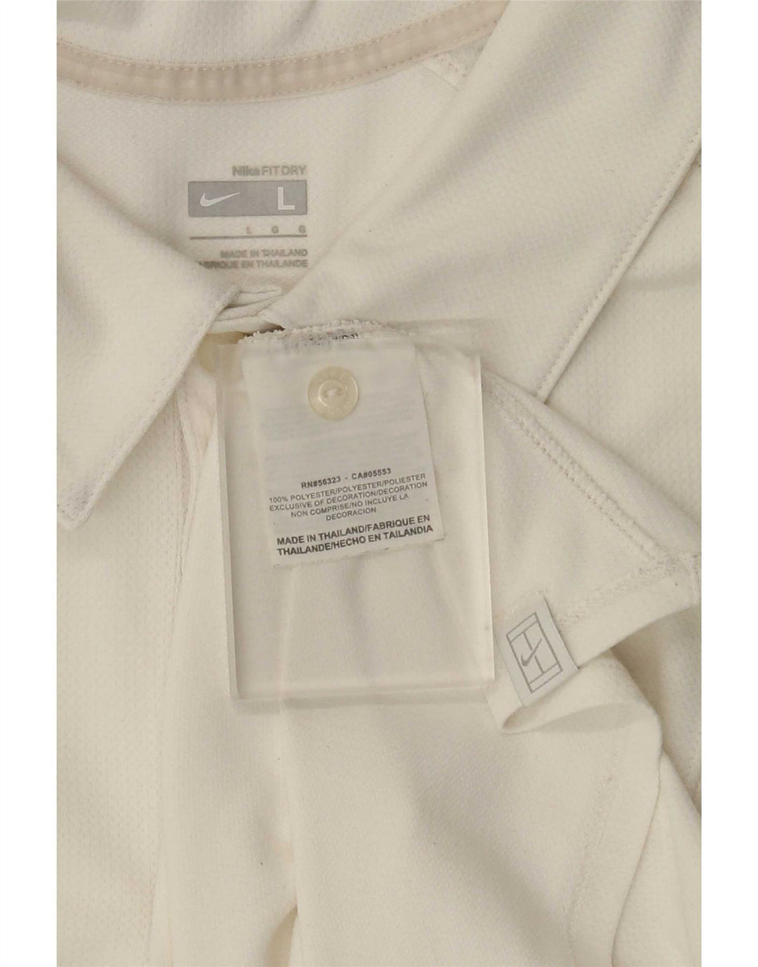 Nike Mens Polo Shirt Large White Colourblock Polyester