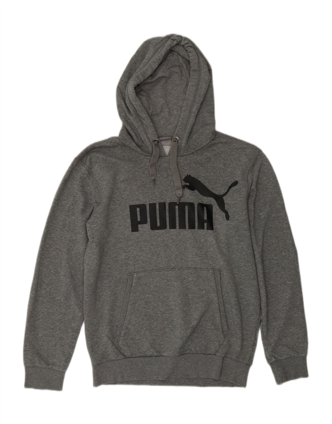 Męski sweter z kapturem i grafiką PUMA, mały, szary, nakrapiany poliester